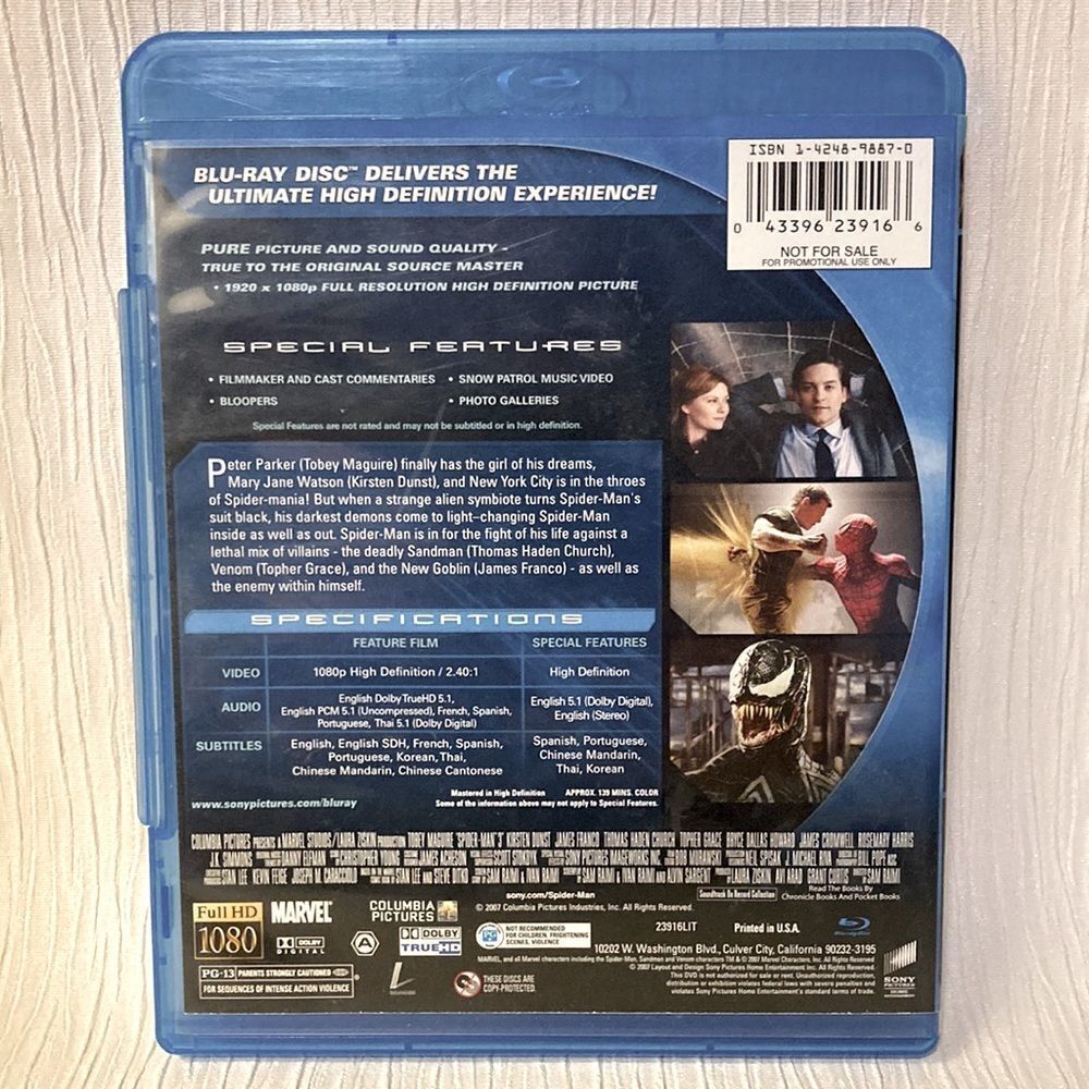MARVEL Spiderman 3 - Blu/Ray DVD Video - Picture 4 of 4